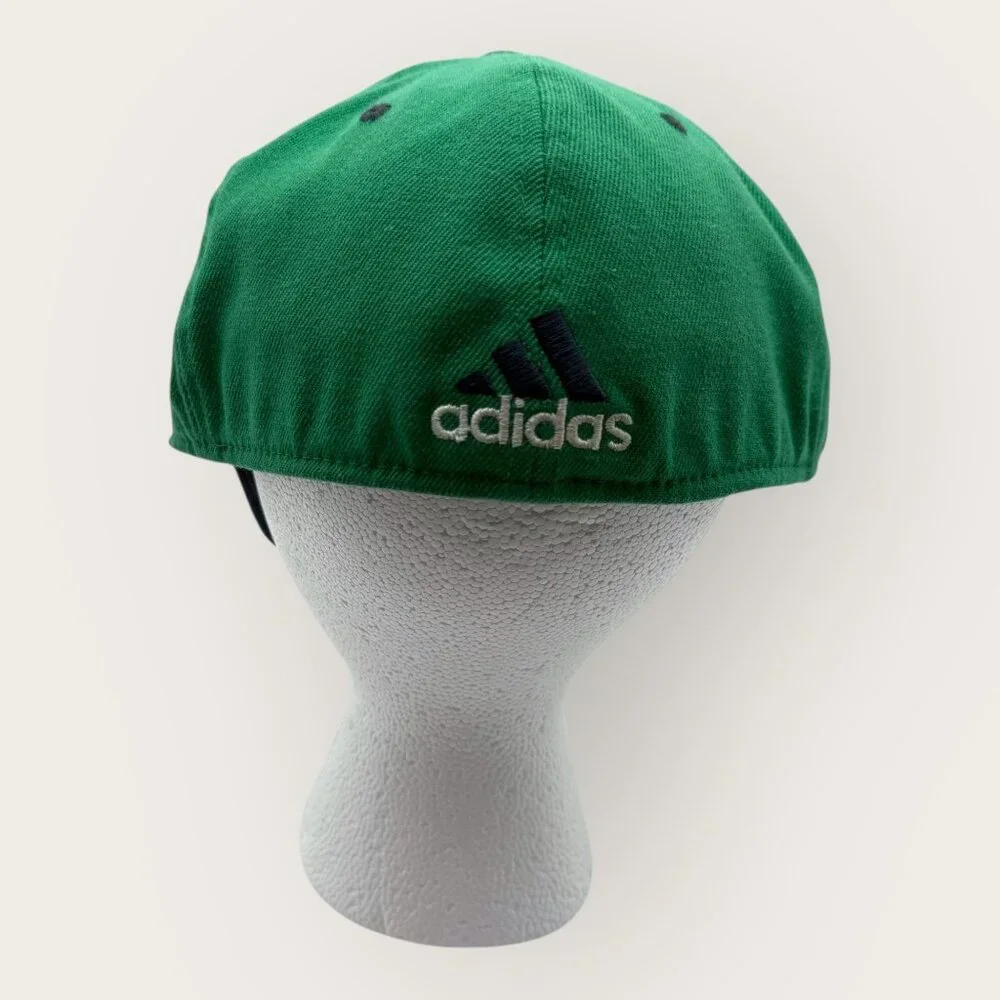 Notre Dame Fighting Irish Adidas Hat Green Navy Baseball Cap Size L-XL - Picture 3 of 8